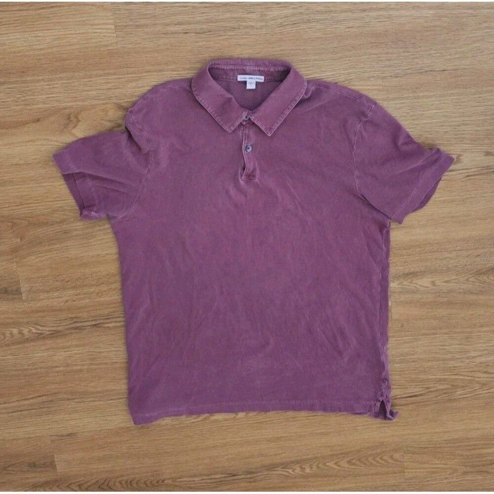 James Perse Gray Cotton Garment Dyed Mens Polo Shirt Size 1 USA